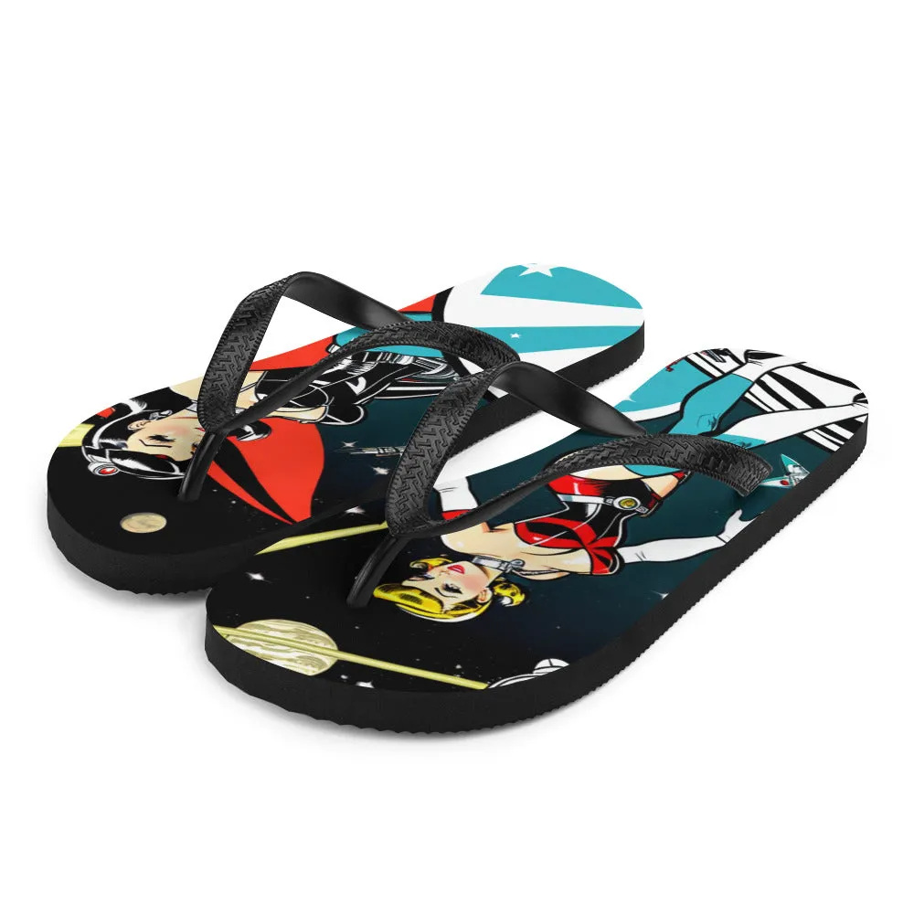 Atomic Pinup Robot Flip-Flops