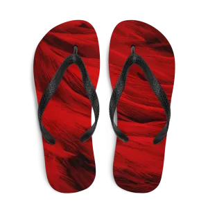 Red Feathers Flip-Flops